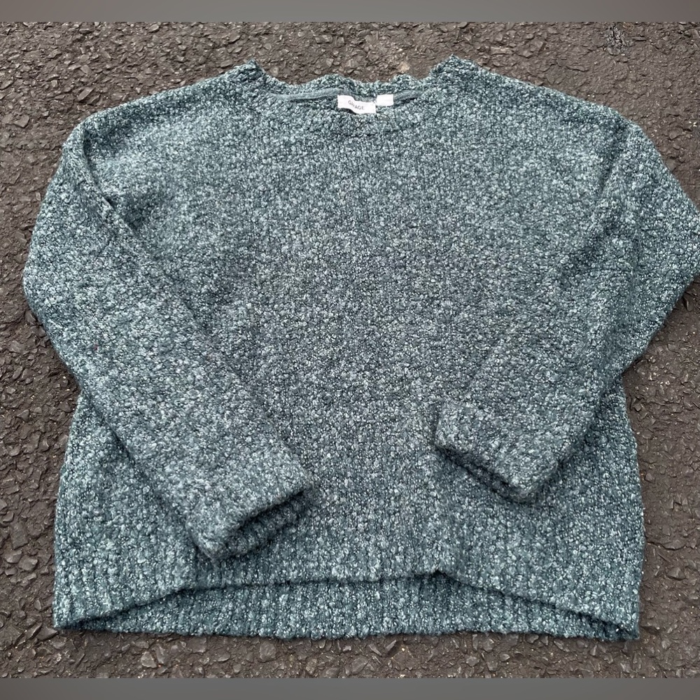 Garage Women's Blue Green Knit Solid Sweater Casual Size S
